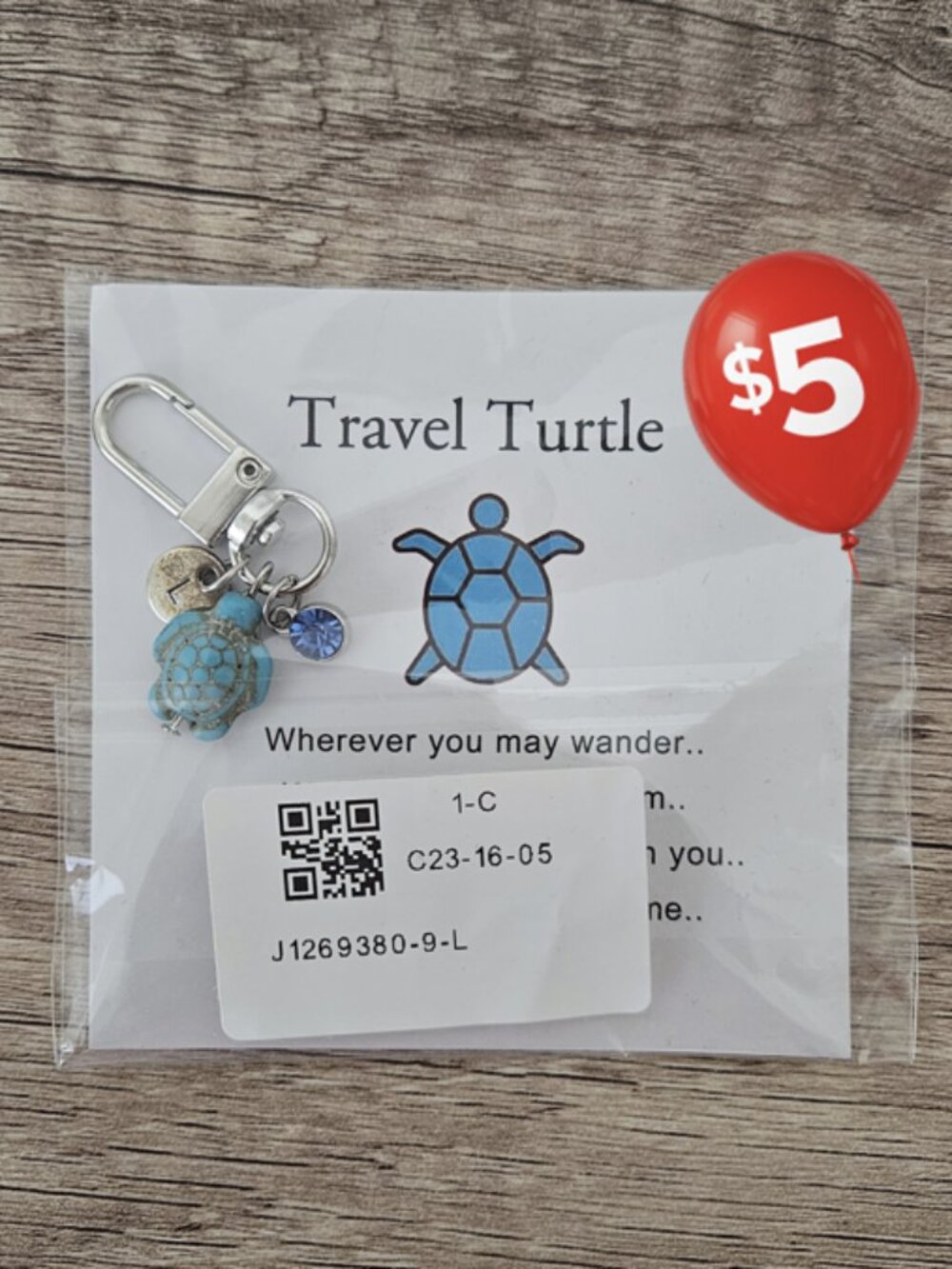 Travel Turtle Keychain Charm – Safe Travels Gift, Good Luck Token